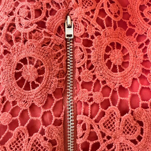 Anthropologie Moulinette Soeurs Horkelia Lace Short Sleeve Shift Dress in Orange - Picture 6 of 12